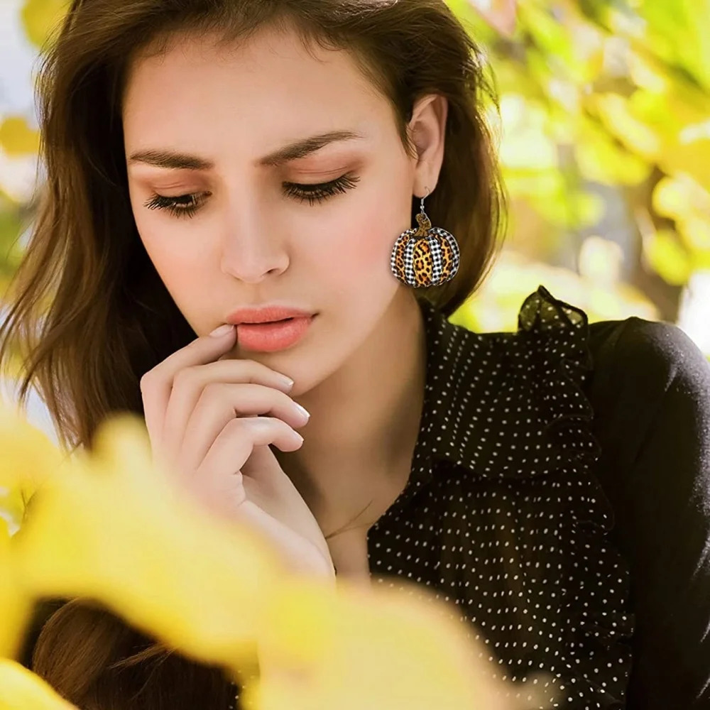🎃 Pumkin Leopard Earrings Farmhouse